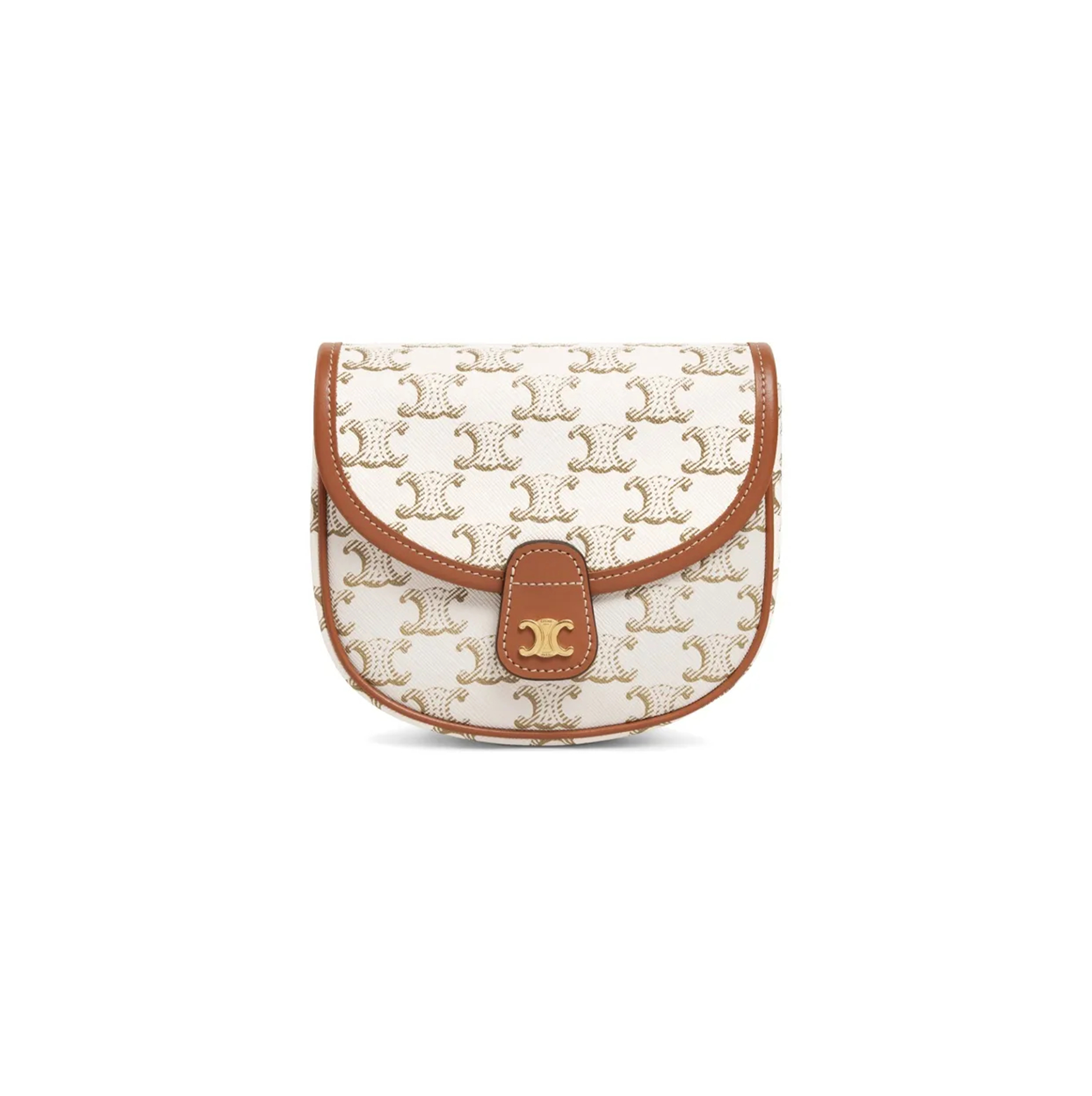 CELINE MINI BESACE IN TRIOMPHE CANVAS AND CALFSKIN 196702BZJ.01BC (15*11*4cm)
